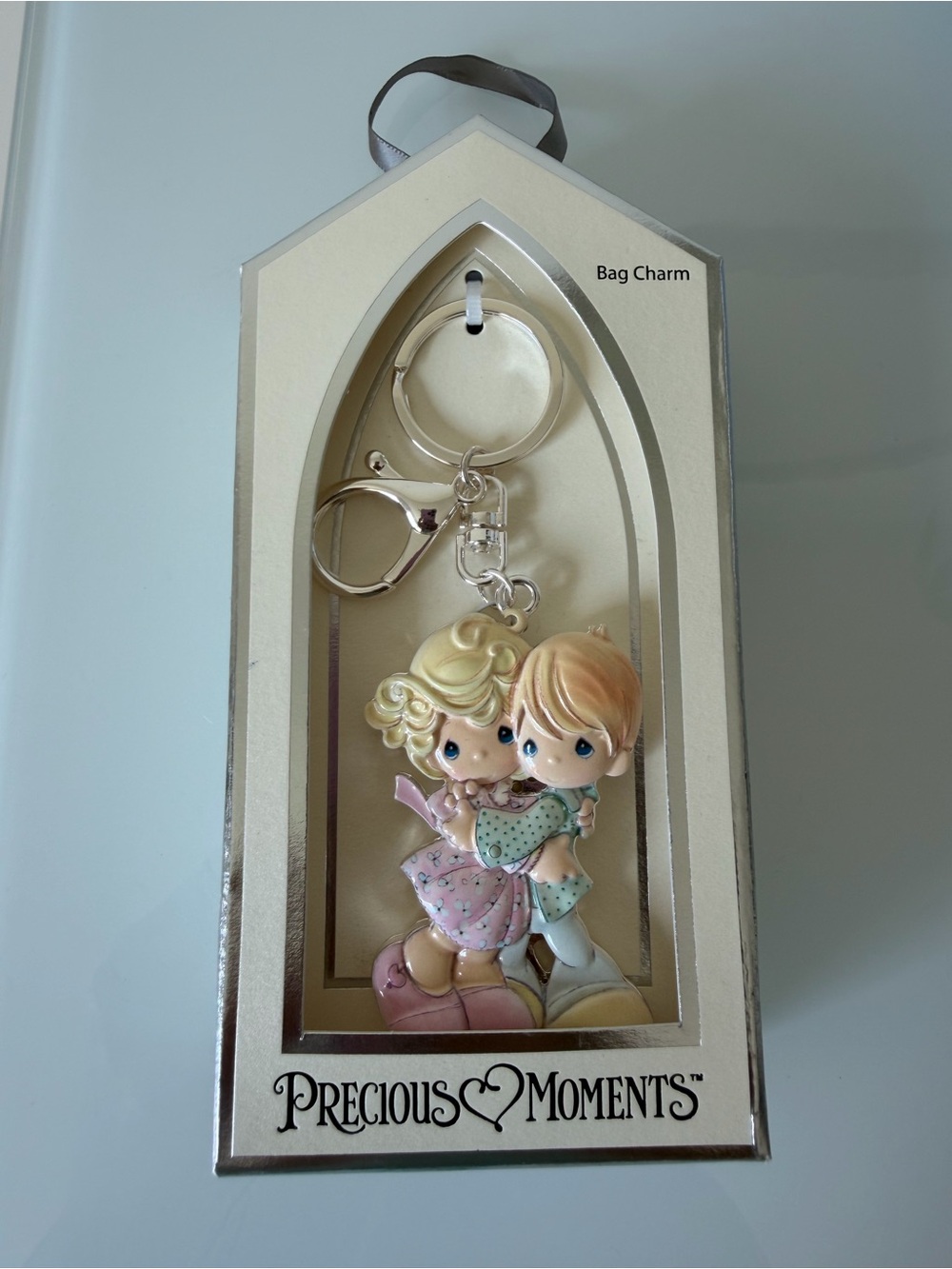Precious Moments Couple silver Keychain Charm